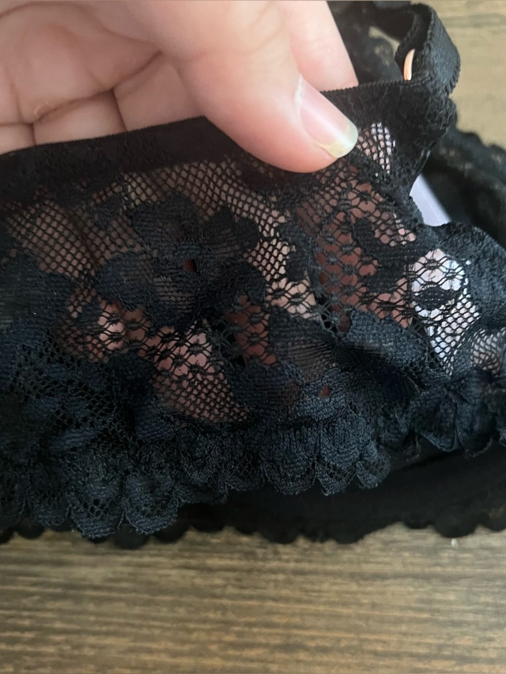 Savage X Fenty Black Lace Bra Size 36B - Picture 6 of 8